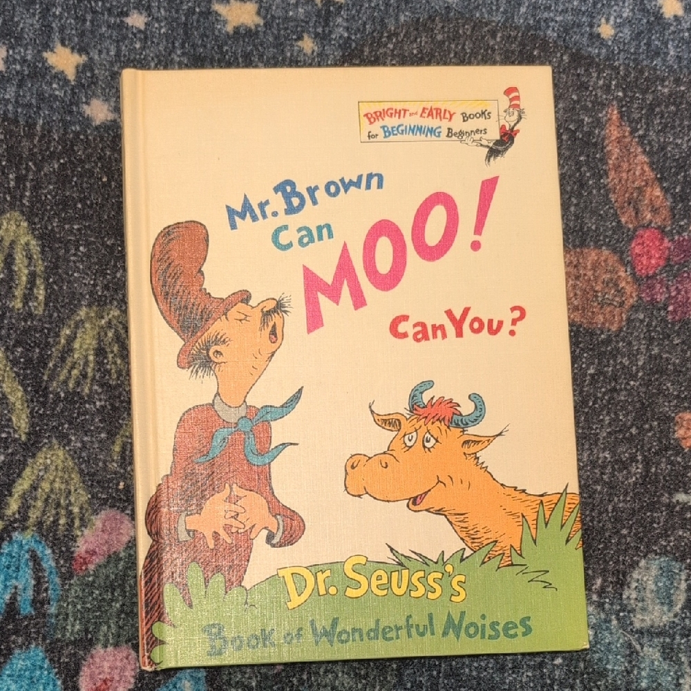 Vtg 1970 Dr.Seuss Mr.Brown Can Moo Can You? Hardcover Bookclub Edition